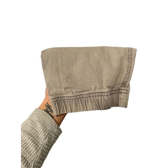 Tan Sand Cargo Jogger Men’s Pants XL Clasp Pockets Rip stitch - Picture 8 of 12